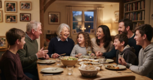 Family members sharing a warm and loving moment together