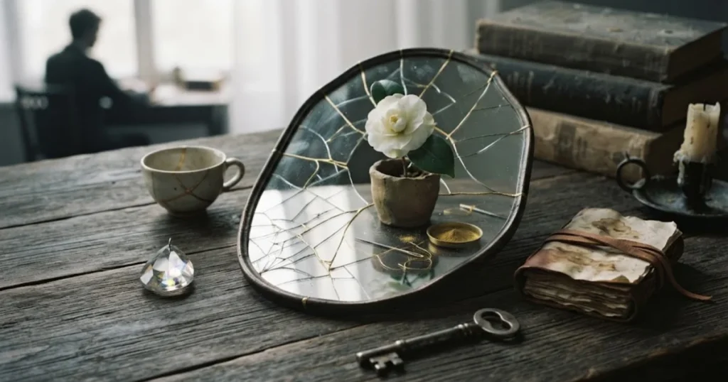 Cracked ceramic heart beside a handwritten note symbolizing broken trust
quotes