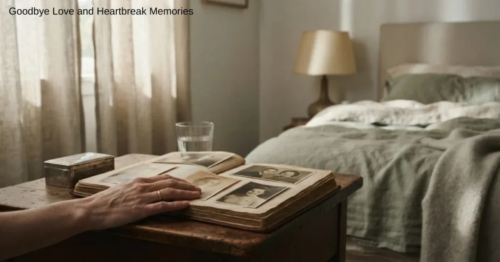 Old photographs representing memories after saying goodbye to love