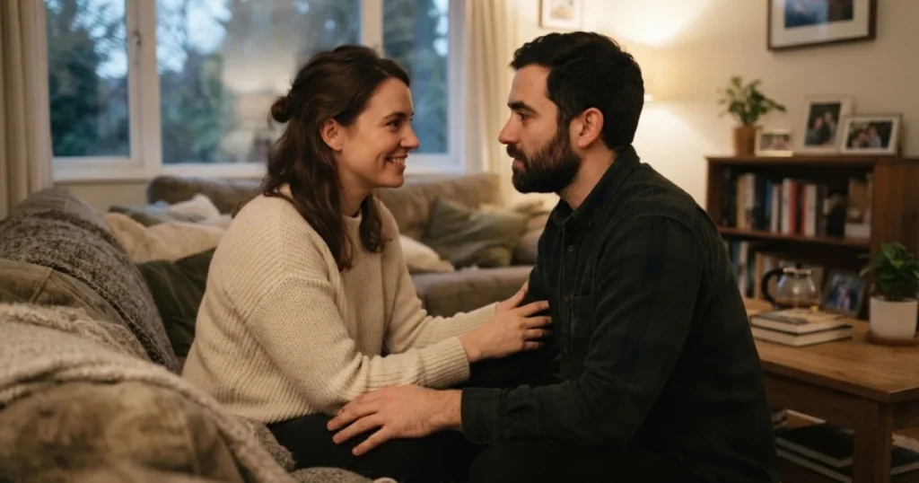 Two friends supporting each other during a meaningful conversation