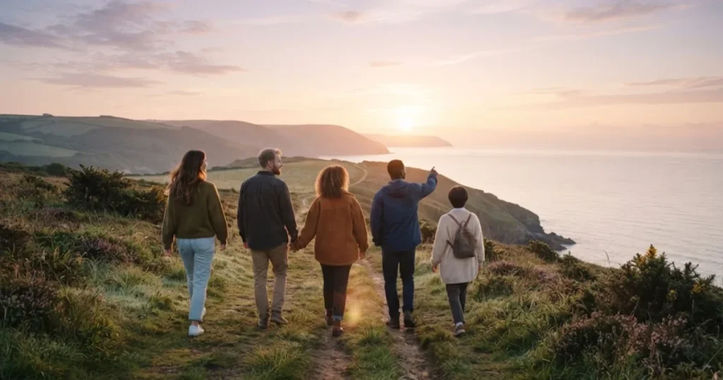 Person walking toward sunrise representing hope and healing after heartbreak
