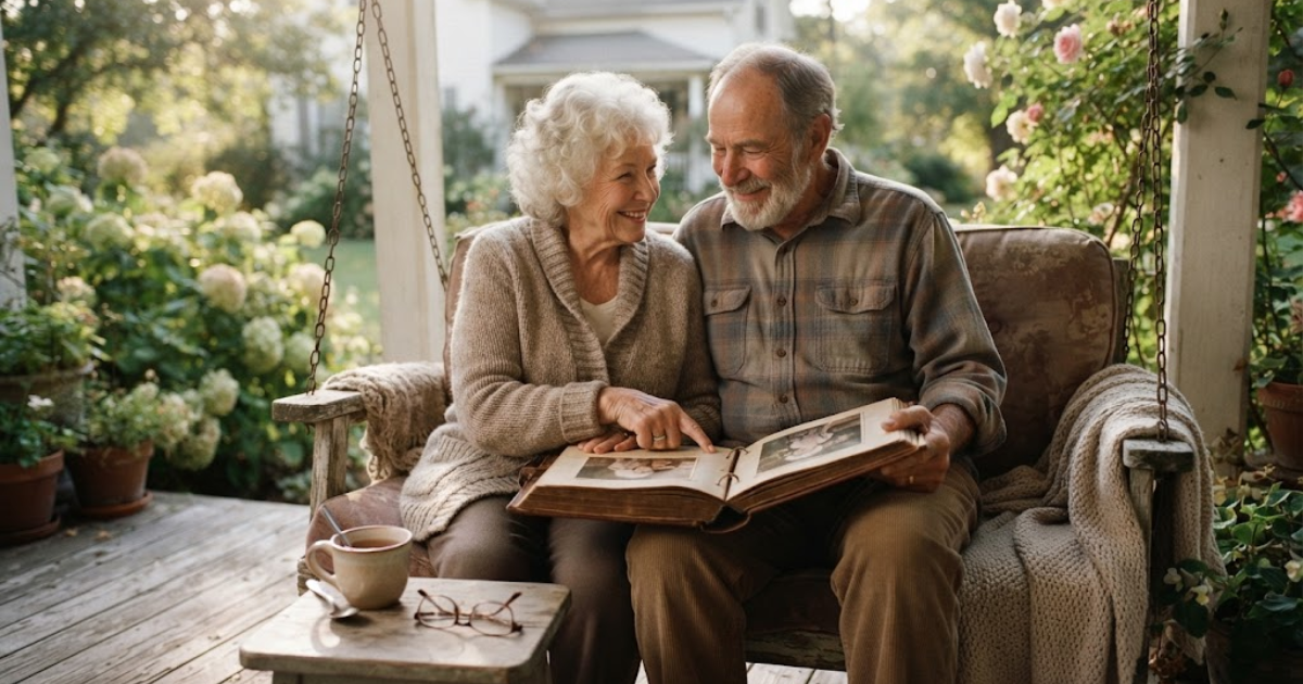 Older couple enjoying a peaceful moment together