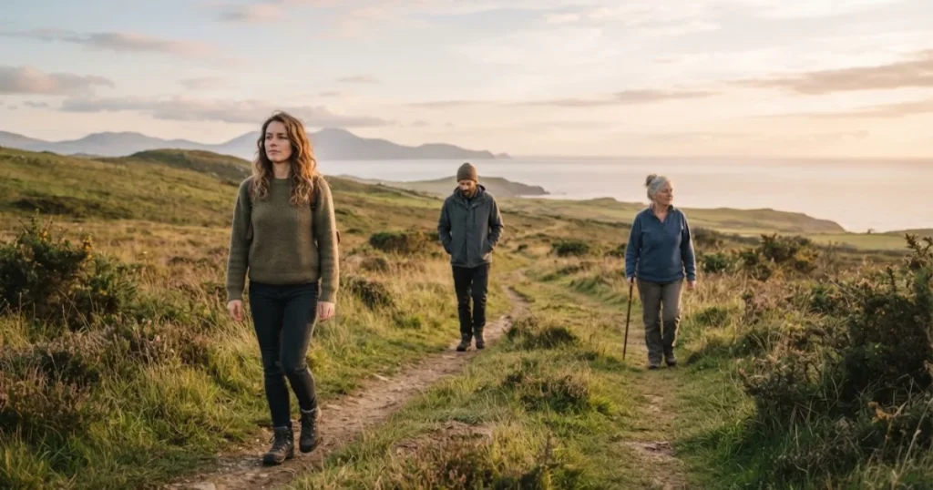 Person walking alone along a quiet path while moving forward after heartbreak
