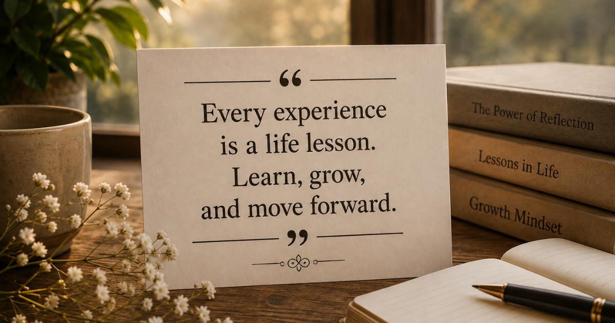 Life lesson quotes about learning, growth, and moving forward