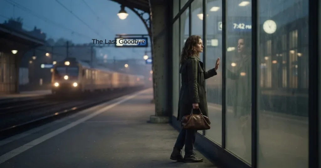 Person watching a train leave after an emotional goodbye