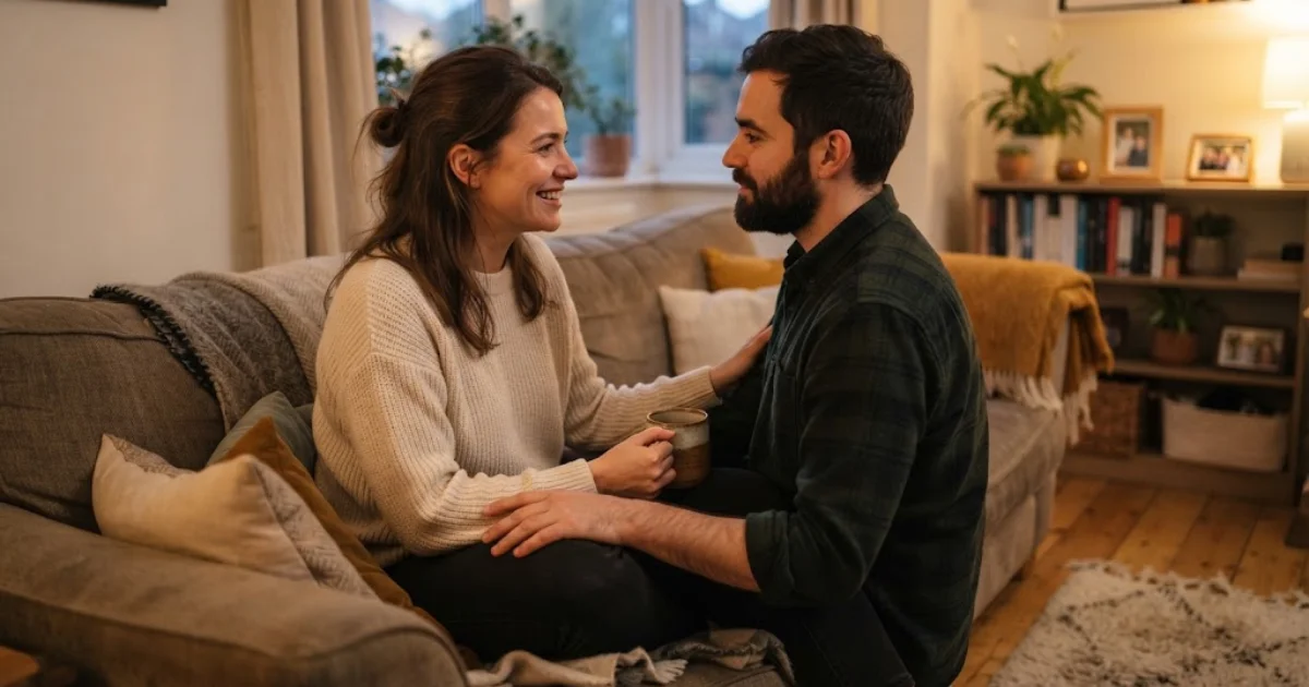 Two people having a meaningful conversation representing trust and connection