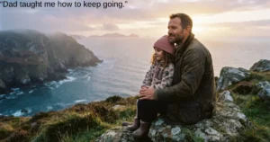 Father and child sharing a meaningful moment outdoors