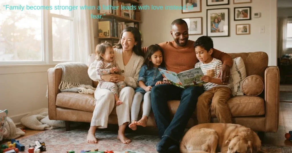 Father spending meaningful time with his family