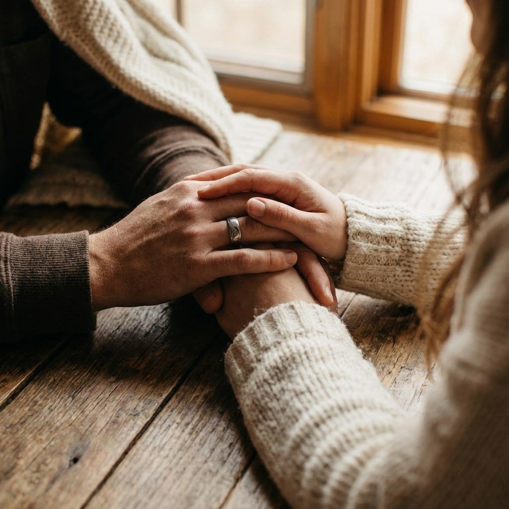 Couple gently holding hands as a sign of emotional support and affection Words of Reassurance for an Insecure Partner