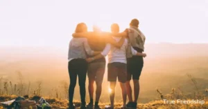 close friends sharing a meaningful moment outdoors